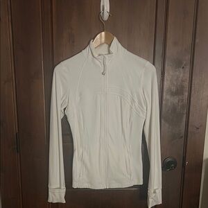 Women's Cream Zip-Up Jacket